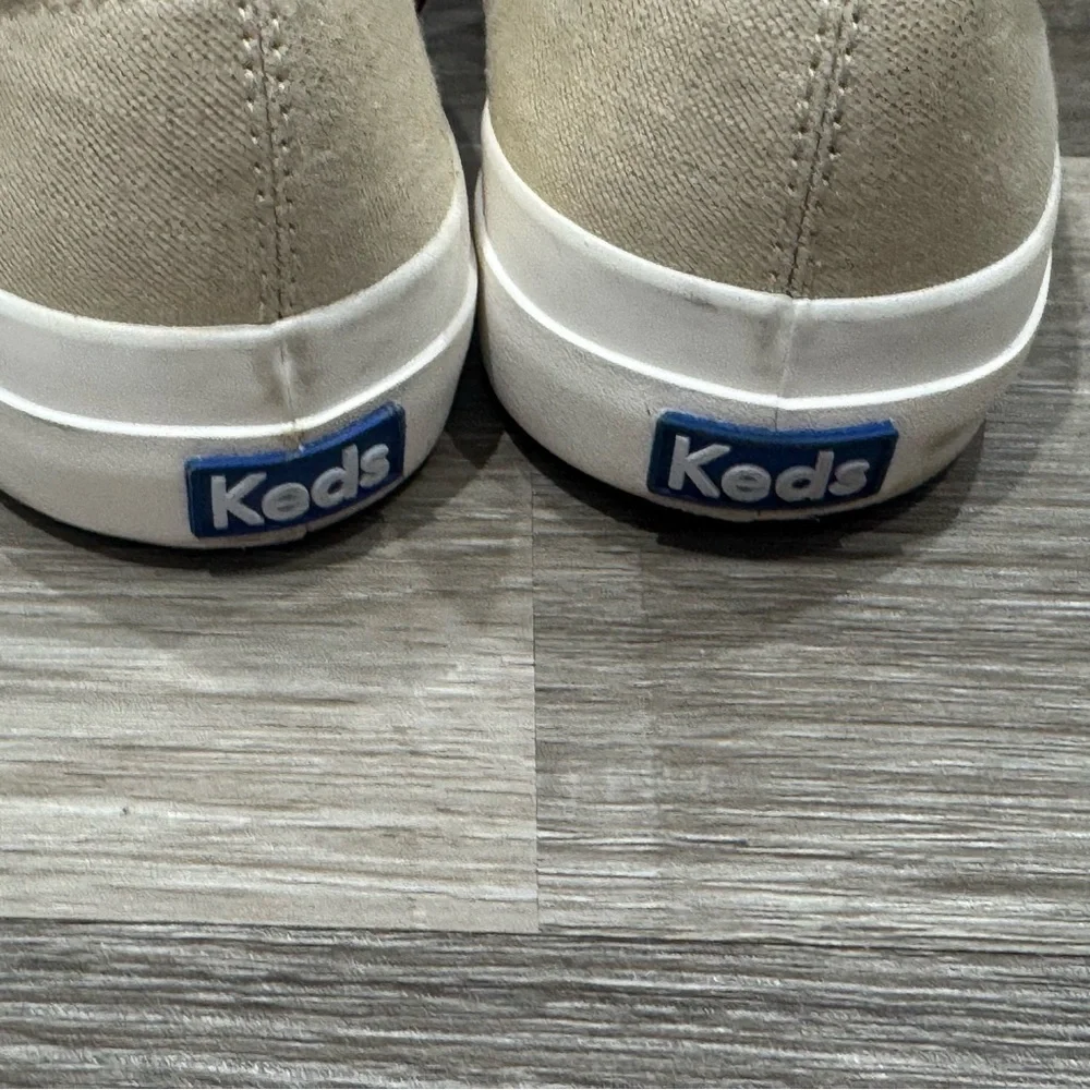 Keds Women's Cream Canvas Sneakers with Burgundy Laces